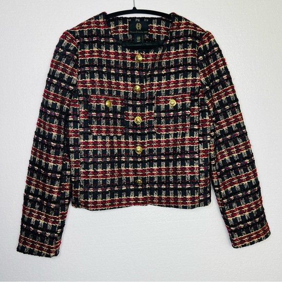 House of Harlow 1960 Jackets & Blazers - House of Harlow 1960 tweed multicolored gold tone button blazer jacket size M